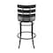 Armen Living Natya Swivel Counter or Bar Stool in Black Finish with Gray Faux Leather 840254333642 - alternate 6